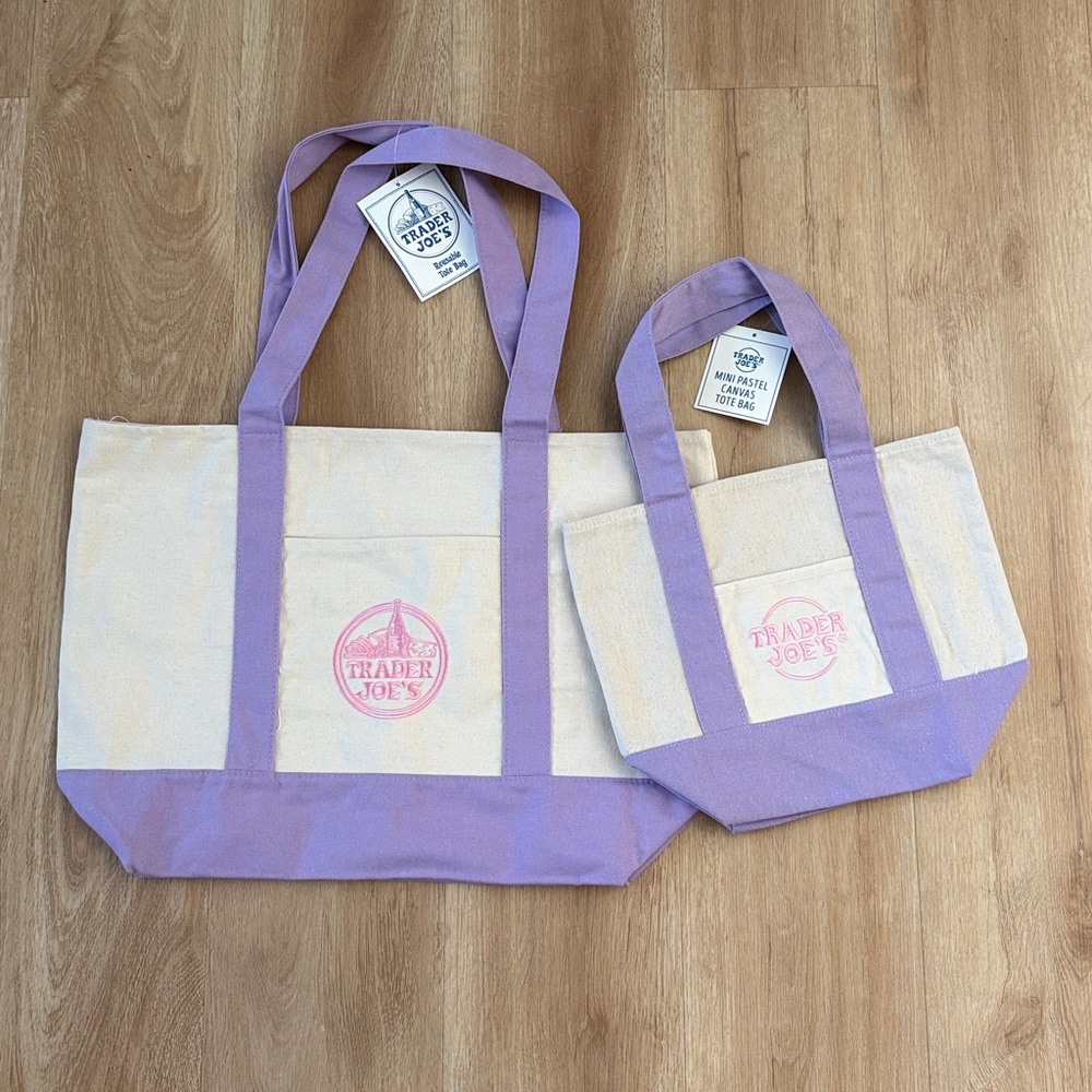Trader Joes Large & Mini Canvas Tote